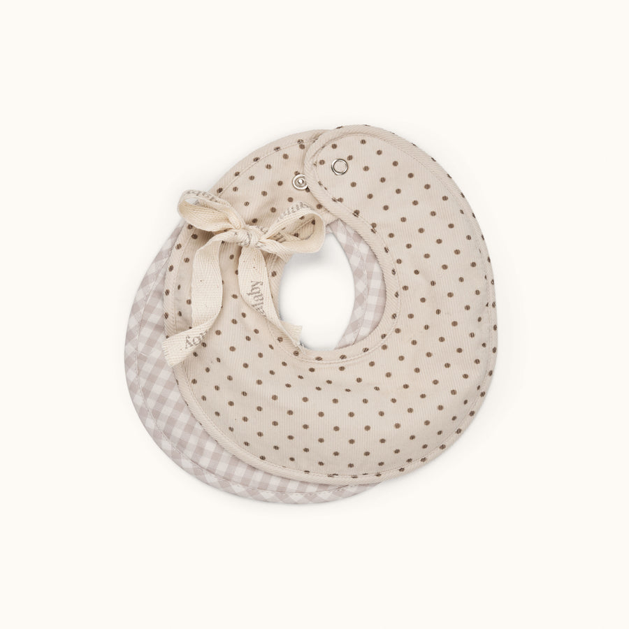 Bibi bibs 2-pack brown dot
