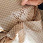 Classic baby bedding beige gingham - lalaby.com