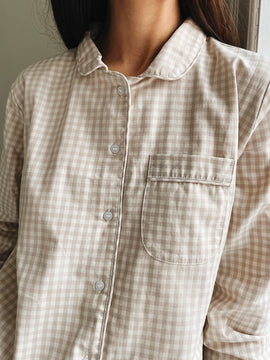 Lalaby - Classic Mom PJ - Beige gingham