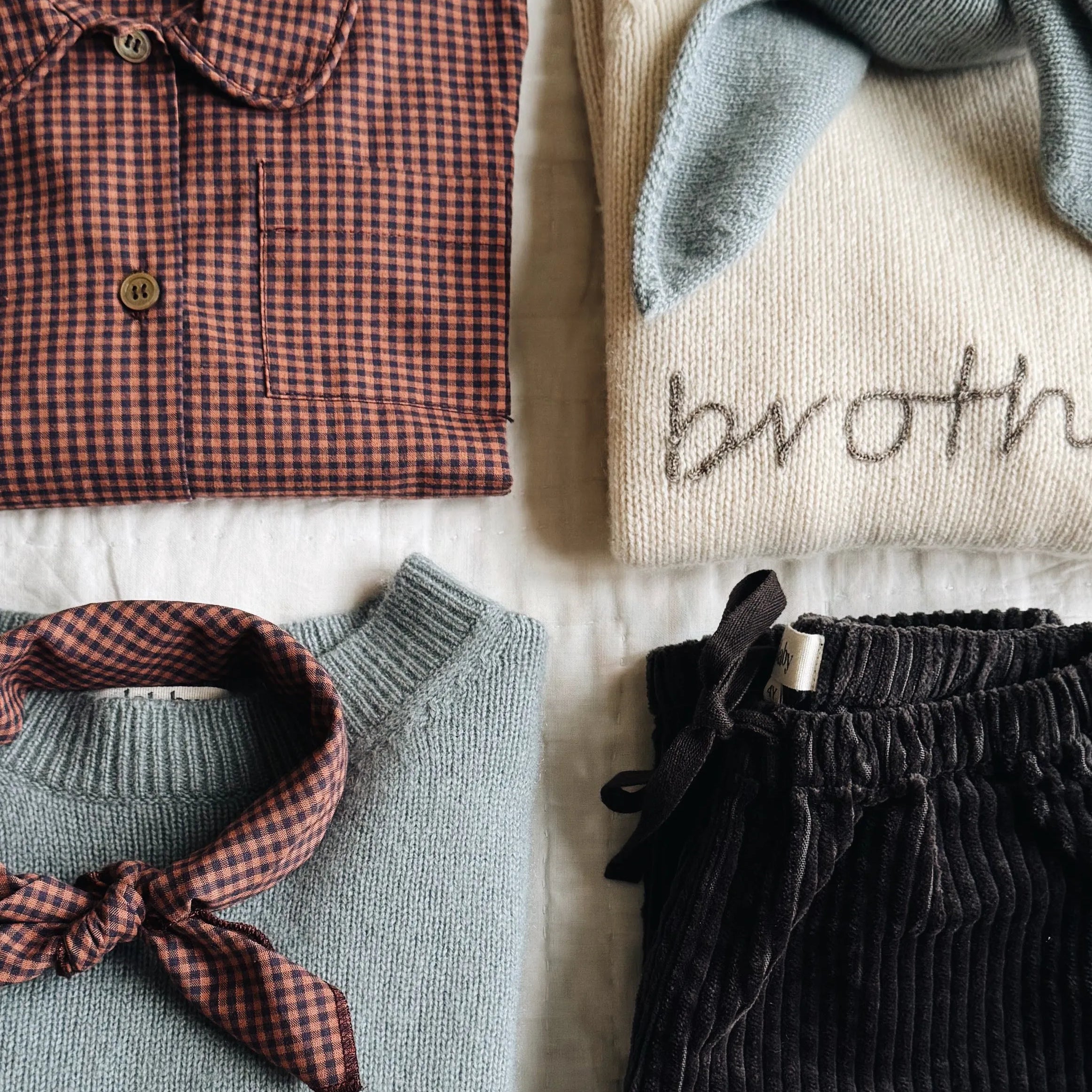Lalaby - Eddie scarf indigo check
