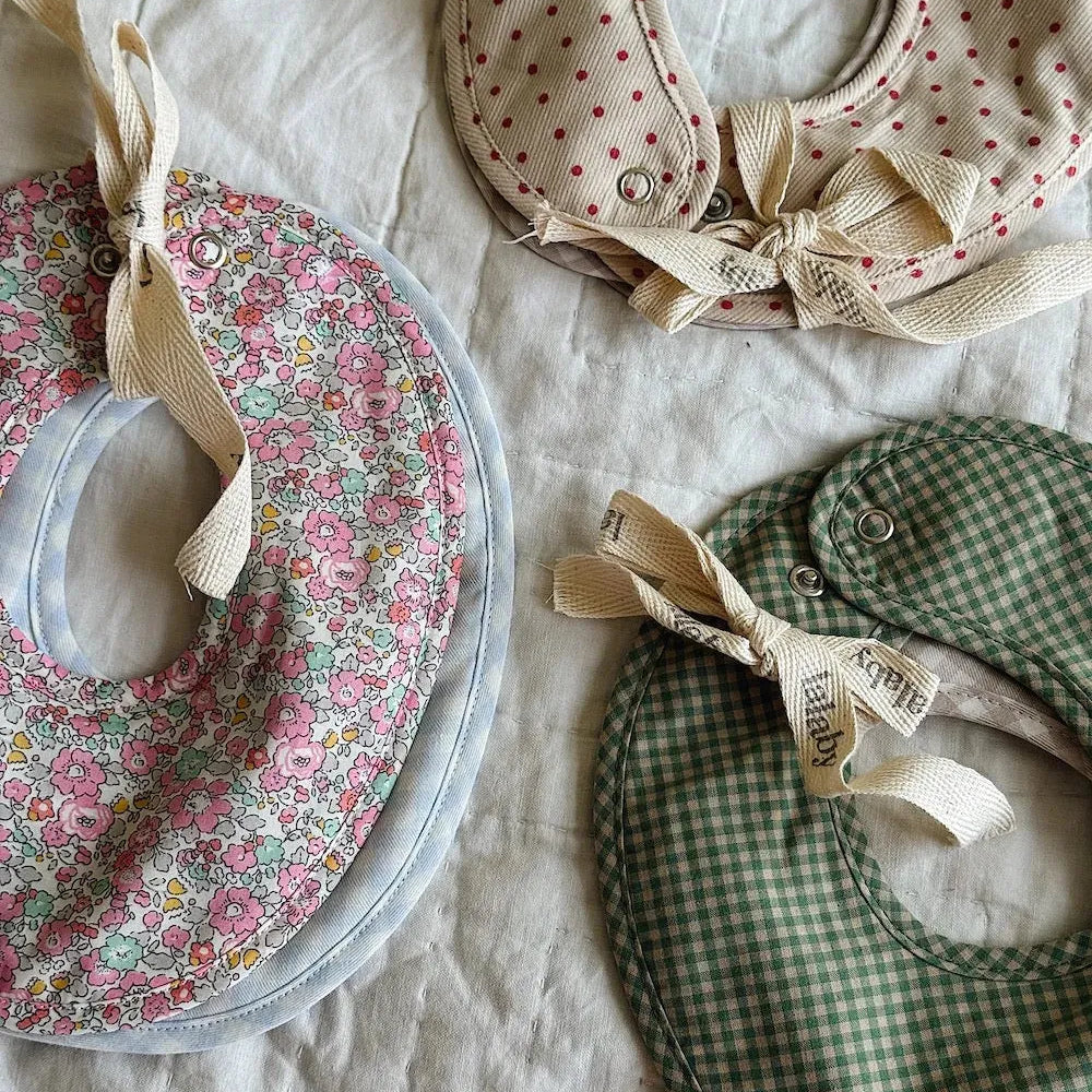 Lalaby - Bibi bib 2-pack green check