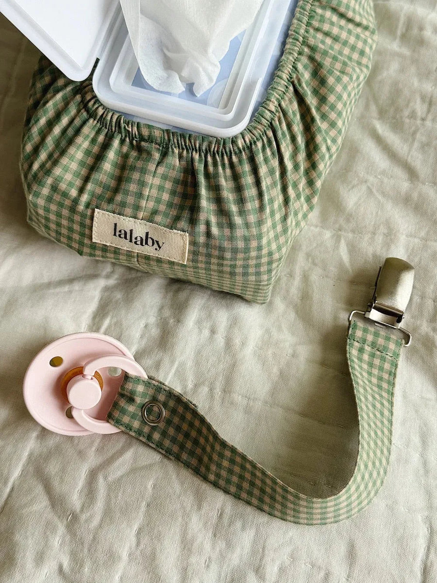 Wet wipe cover green check