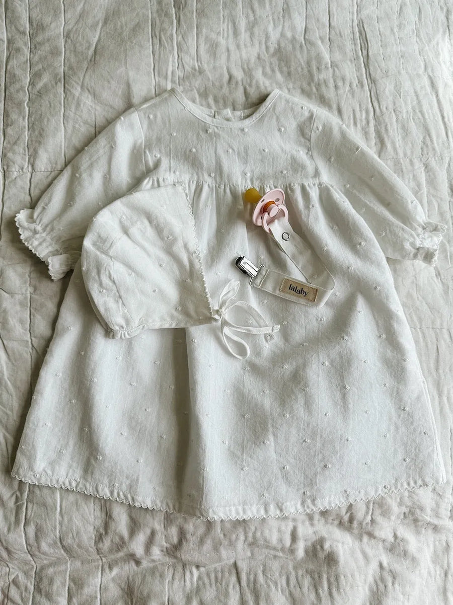 Lilibeth dress white dot (baby)