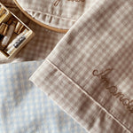 Classic baby bedding beige gingham - lalaby.com
