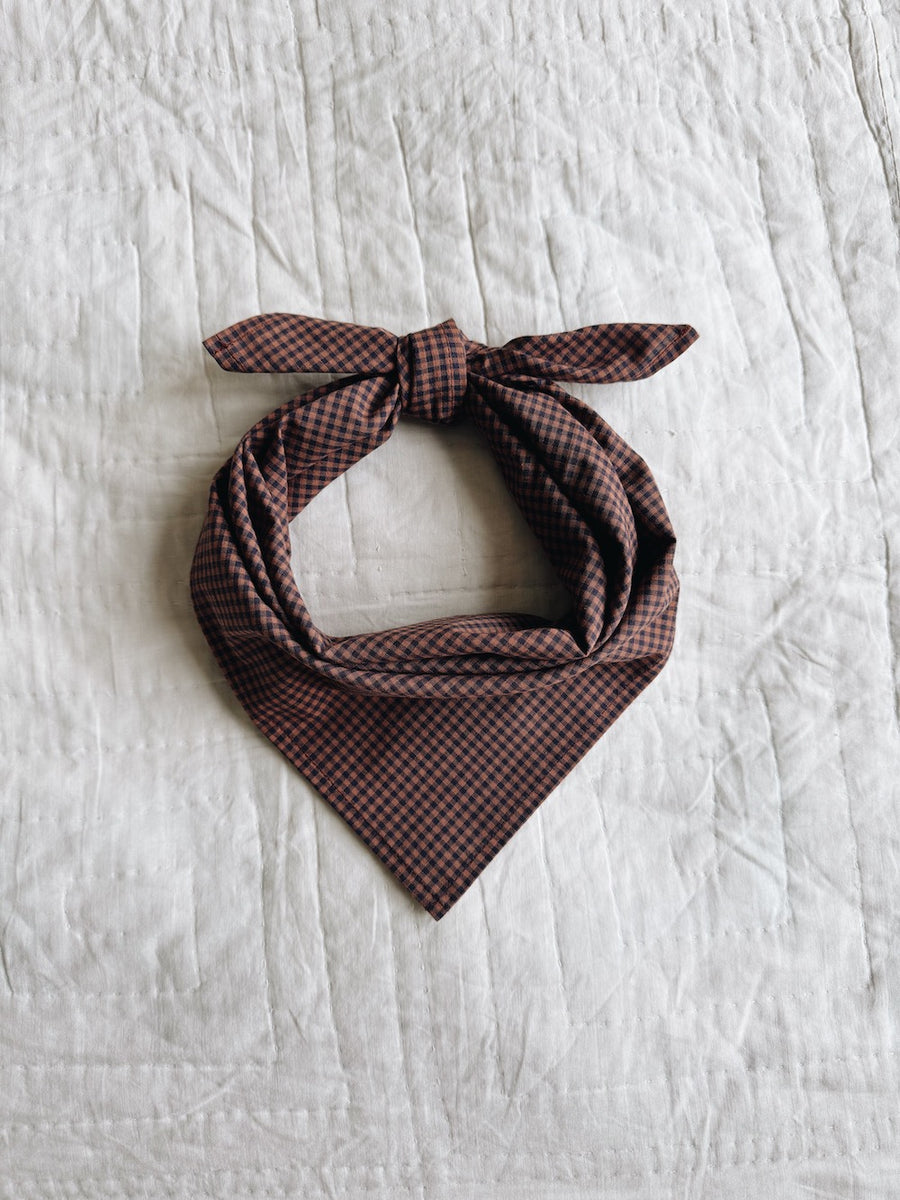 Eddie scarf indigo check