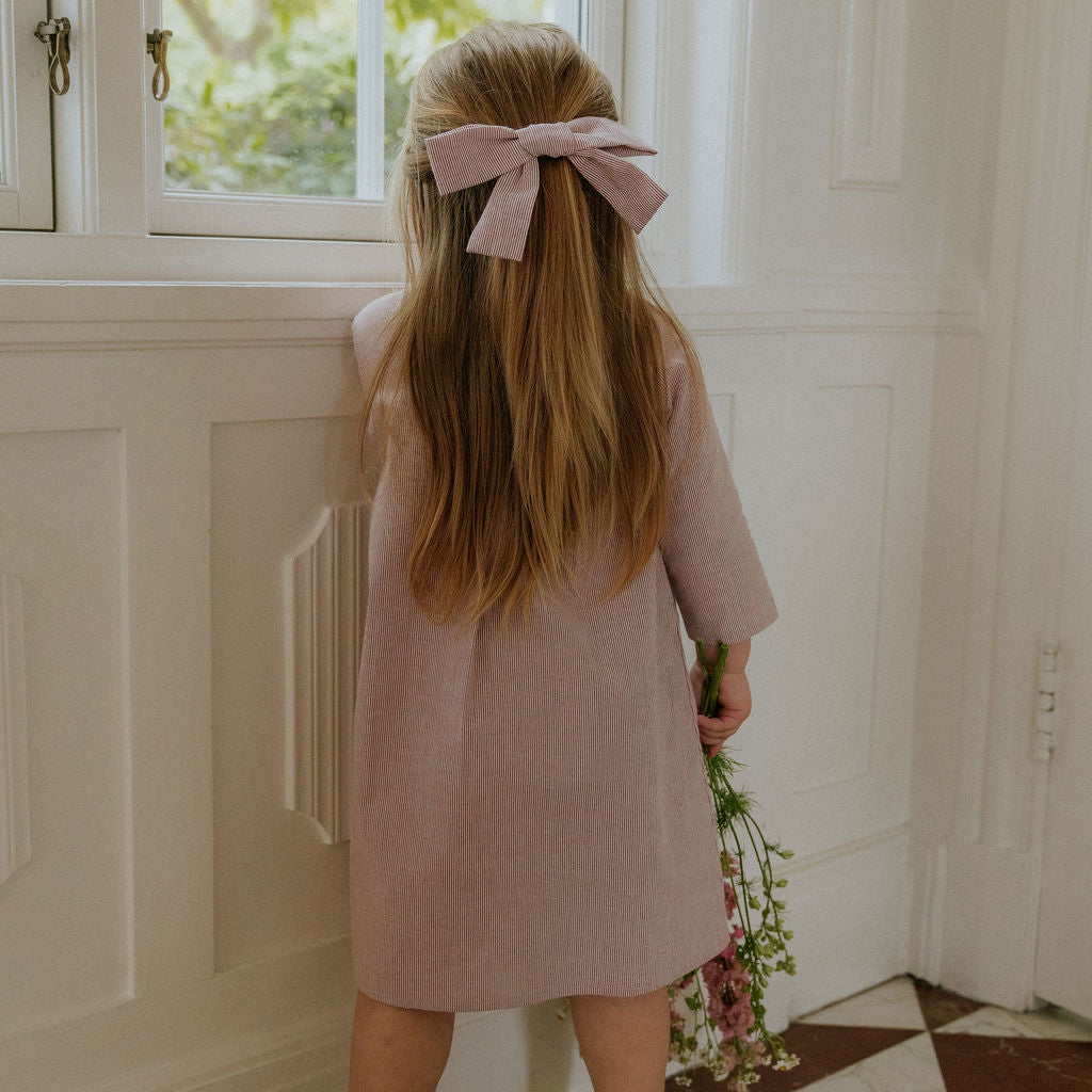 Big hair bow berry stripe