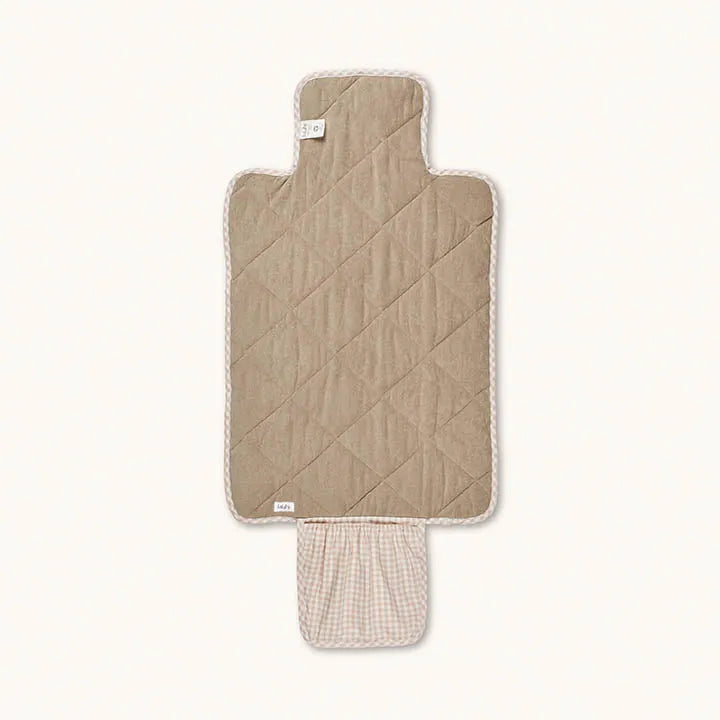 Pusleunderlag beige gingham