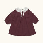 Lalaby Annabella dress for babies in ruby red cotton baby cord