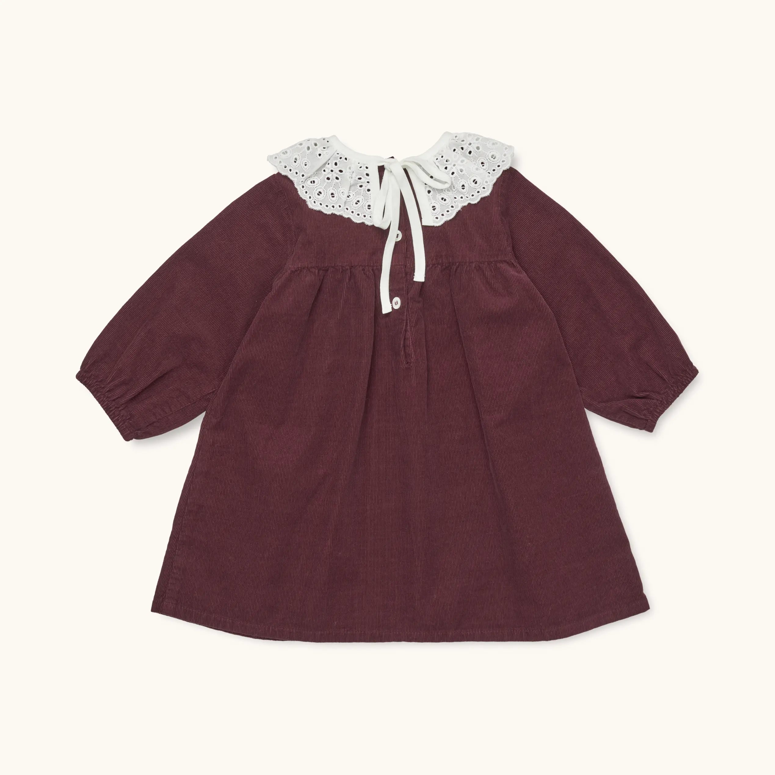 Lalaby Annabella dress for babies in ruby red cotton baby cord