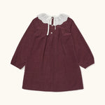 Lalaby Annabella dress for kids in ruby red cotton baby cord
