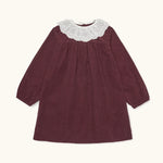 Lalaby Annabella dress for kids in ruby red cotton baby cord