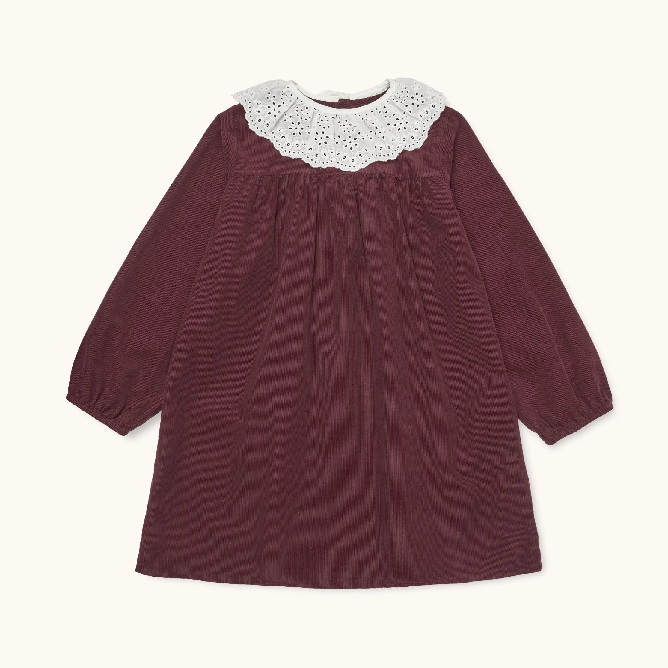 Lalaby Annabella dress for kids in ruby red cotton baby cord