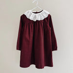 Lalaby Annabella dress for kids in ruby red cotton baby cord