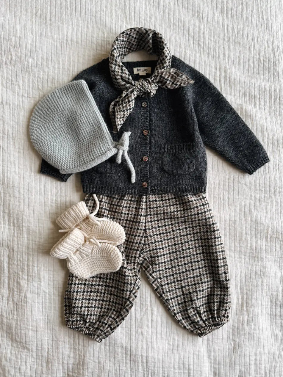 Lalaby AW26 baby boy look in shades of storm, tweedy, natural & bluey