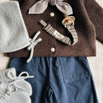 Lalaby AW26 baby boyl ook in shades of chocolate, whale, bluey & tweedy