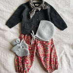 Lalaby AW26 baby girl look in shades of storm, berry betsy, bluey & tweedy