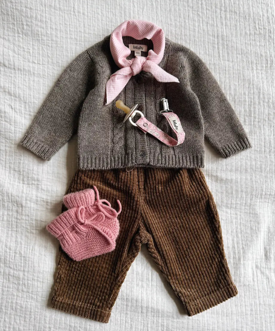 Lalaby AW26 baby girl look in shades of cookie, millet, sorbet & tiny check pink