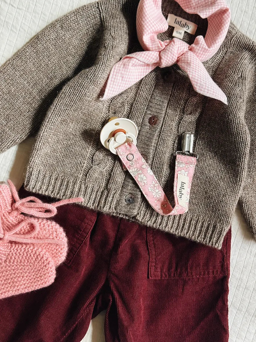 Lalaby AW26 baby girl look in shades of ruby, millet, sorbet & tiny check pink