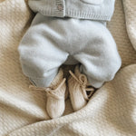 Lalaby baby boy look in shades of bluey, natural and tweedy