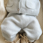 Lalaby baby boy look in shades of bluey, natural and tweedy