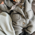 Lalaby baby boy look in shades of bluey, storm, elephant and tiny check brown