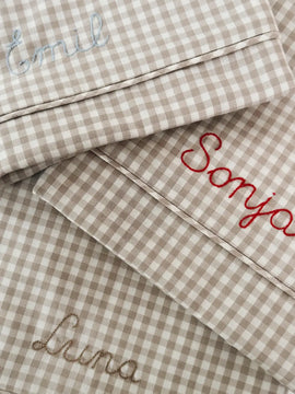 Lalaby - Classic baby bedding - beige gingham