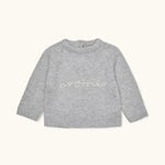 Lalaby Brother sweater for babies in a grey baby wool, yak and cashnere blend