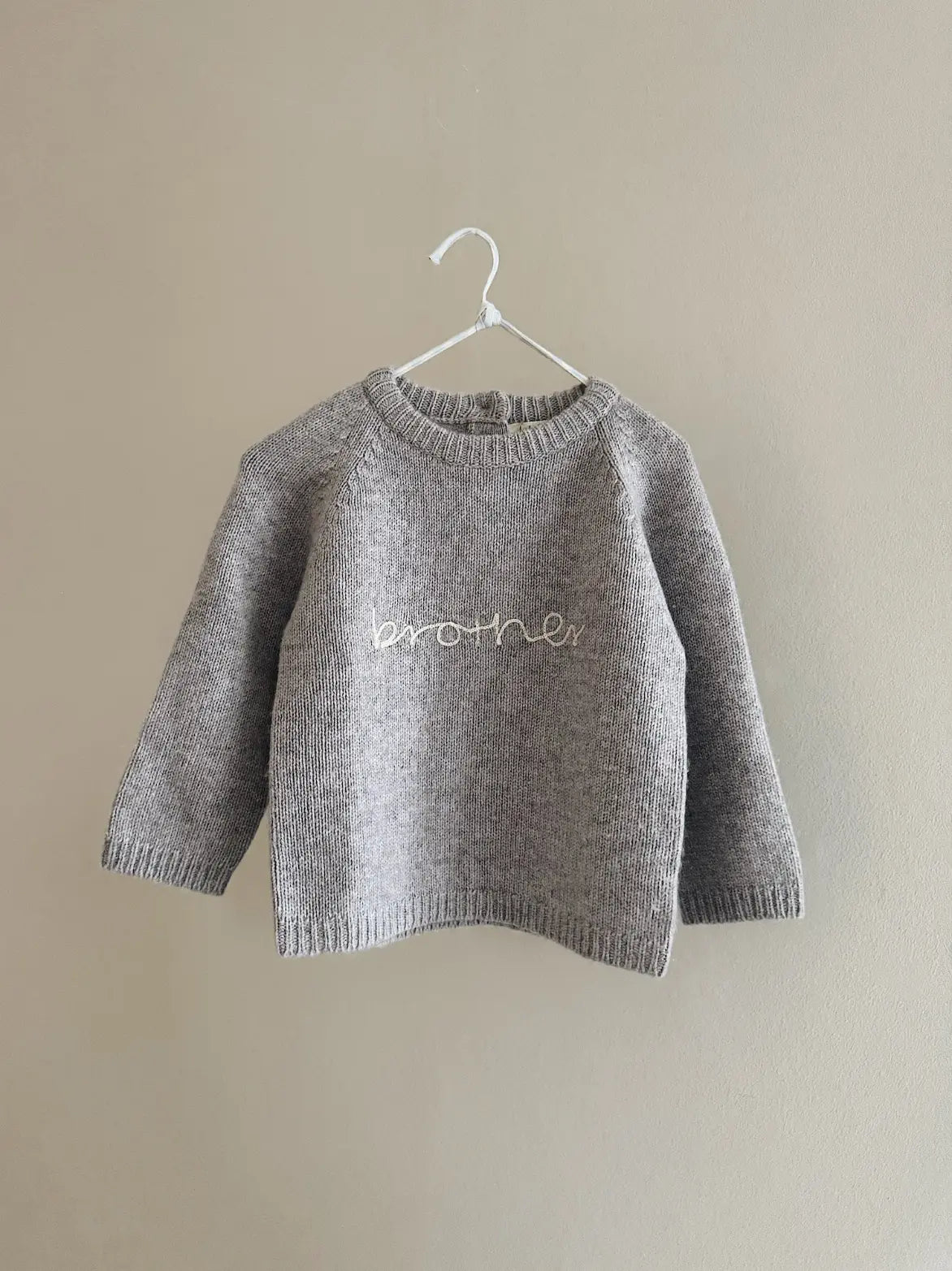Lalaby Brother sweater for babies in a grey baby wool, yak and cashnere blend
