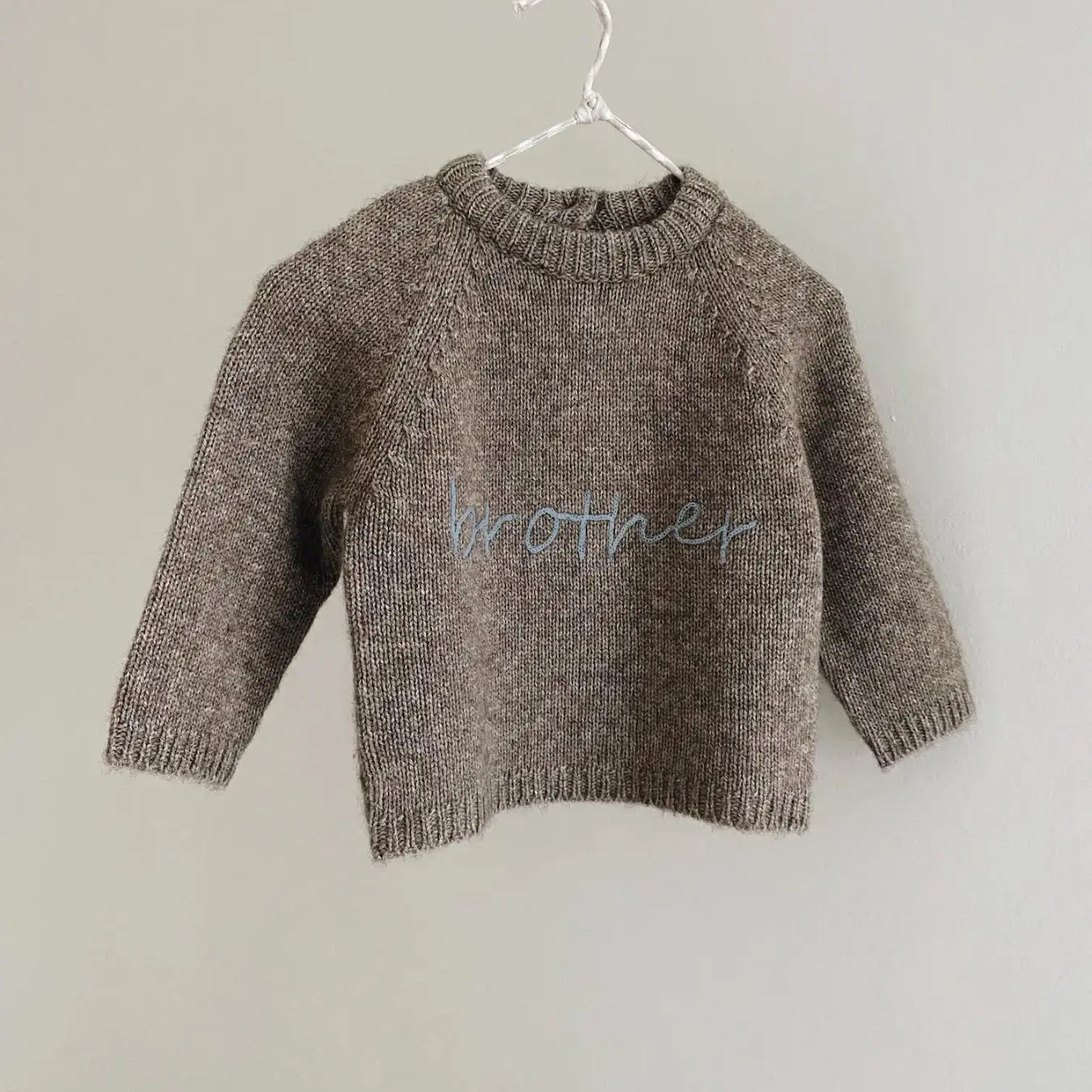 Lalaby Brother kids sweater in a millet brown baby wool, yak and cashmere blend