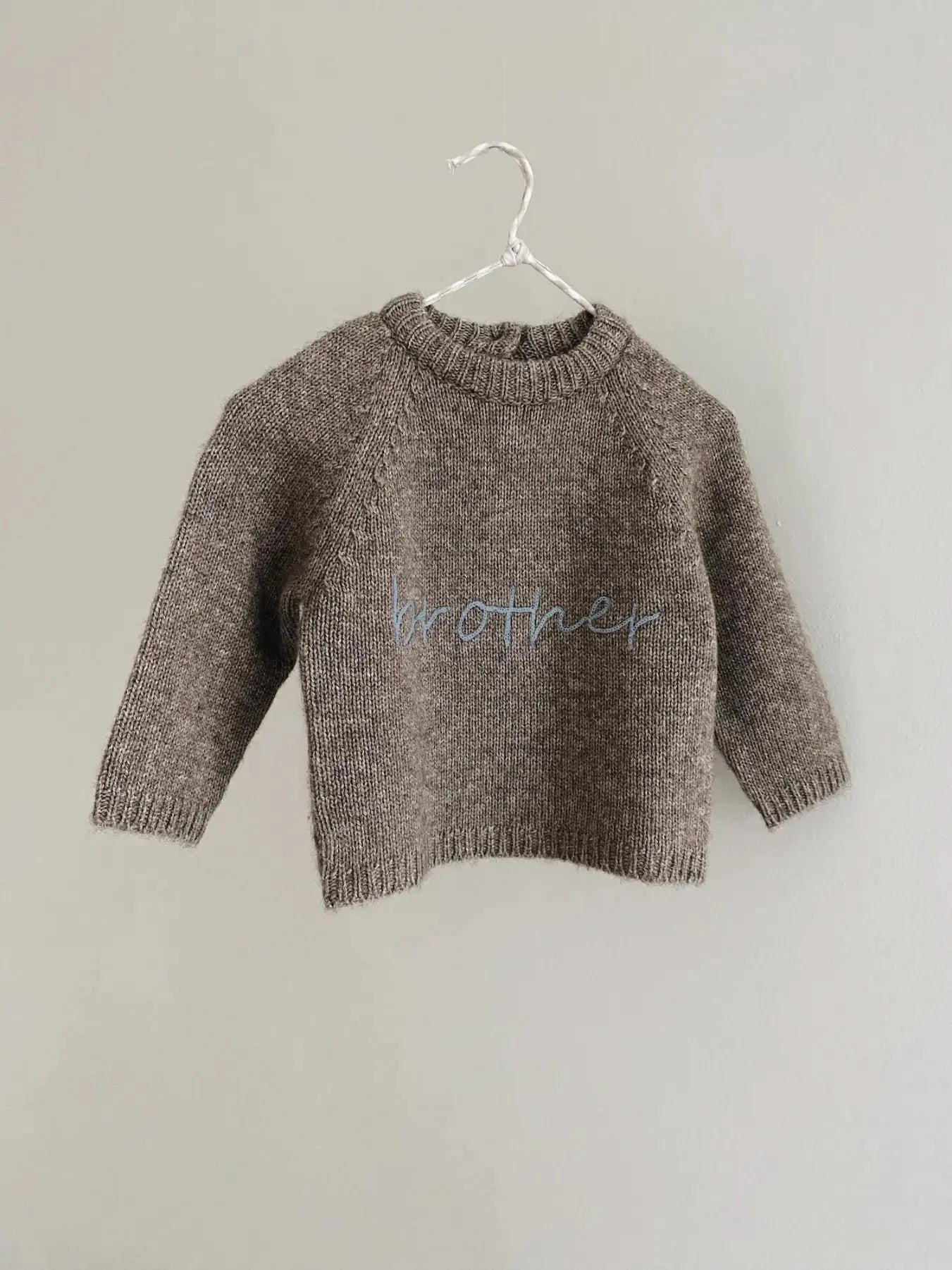 Lalaby Brother kids sweater in a millet brown baby wool, yak and cashmere blend