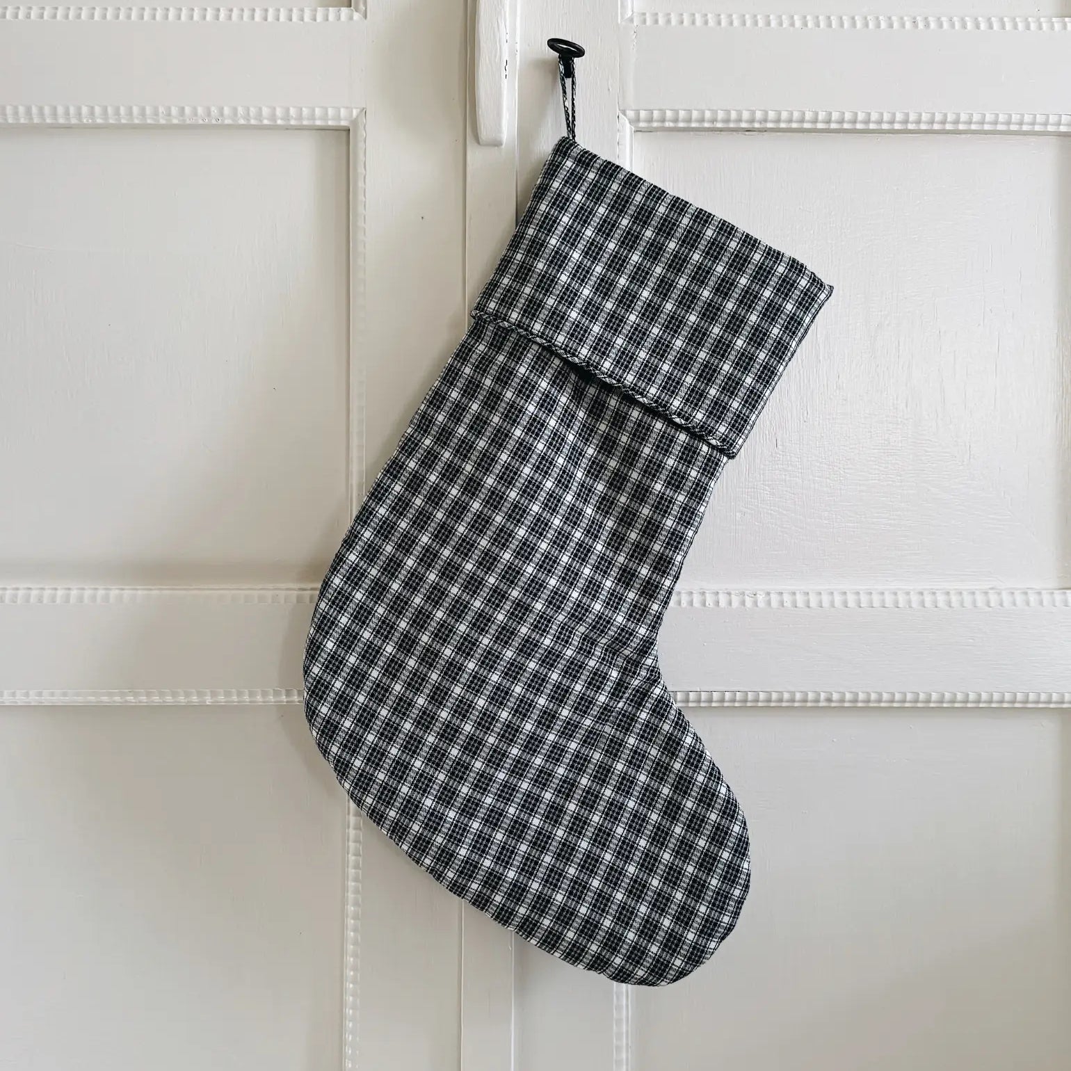 Lalaby Christmas stocking in 100% organic Winter check