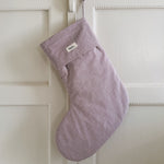 Lalaby Christmas stocking in 100% organic cotton berry stripe