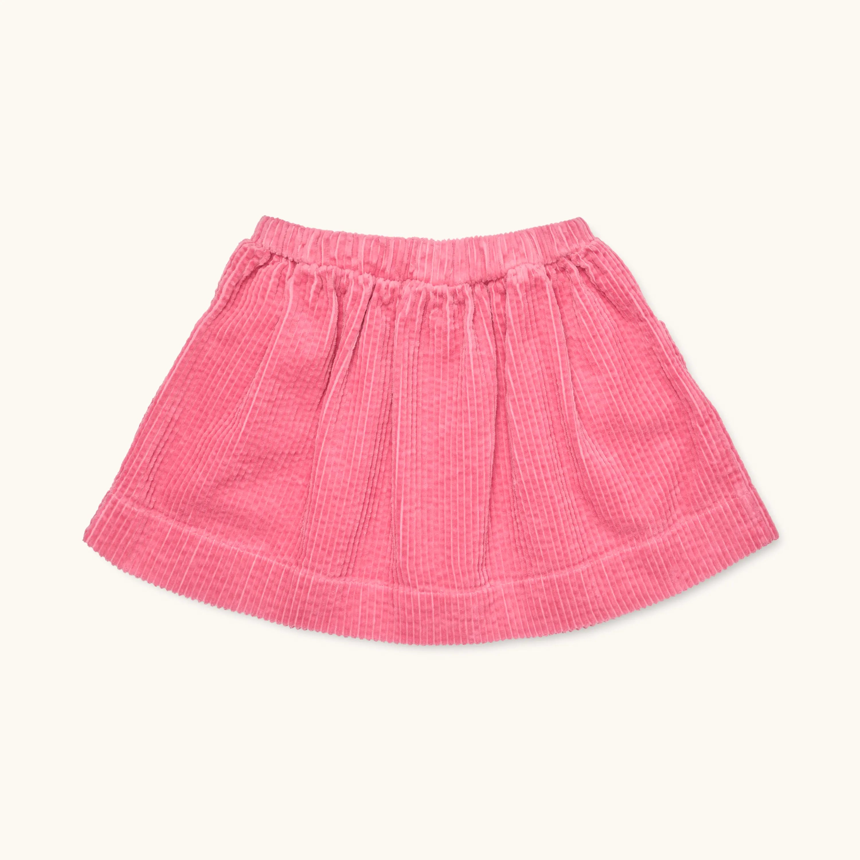 Lalaby Dagmar skirt for kids in flamingo pink organic cotton mega cord