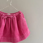 Lalaby Dagmar skirt for kids in flamingo pink organic cotton mega cord