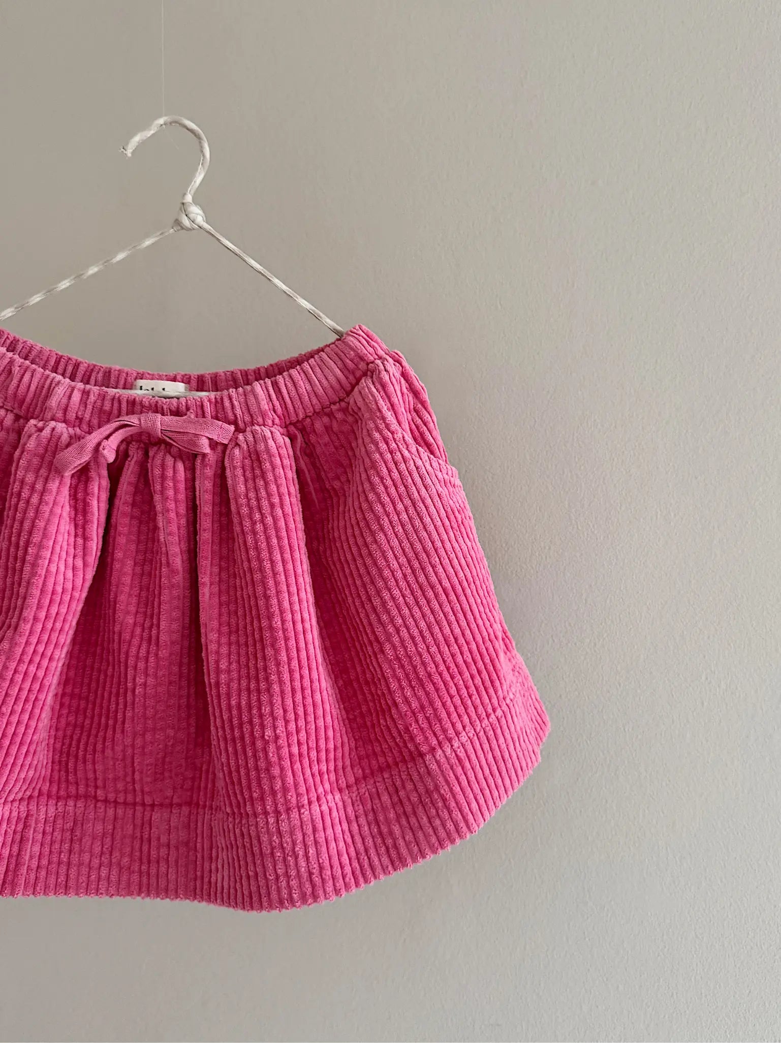 Lalaby Dagmar skirt for kids in flamingo pink organic cotton mega cord