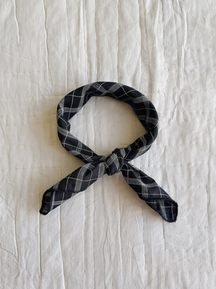 Lalaby Eddie scarf in blue check, made from organic cotton, for babies and kids