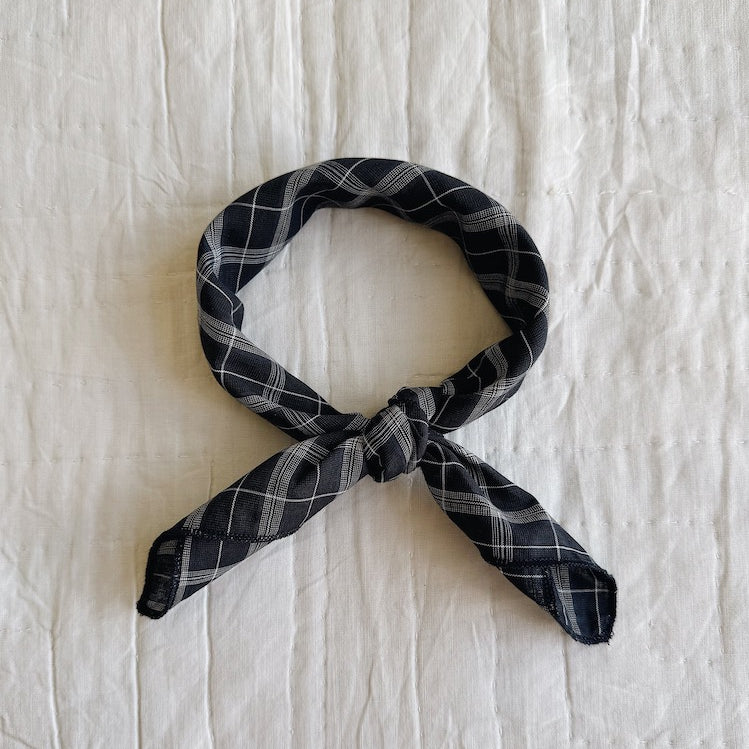 Lalaby Eddie scarf in blue check, made from organic cotton, for babies and kids