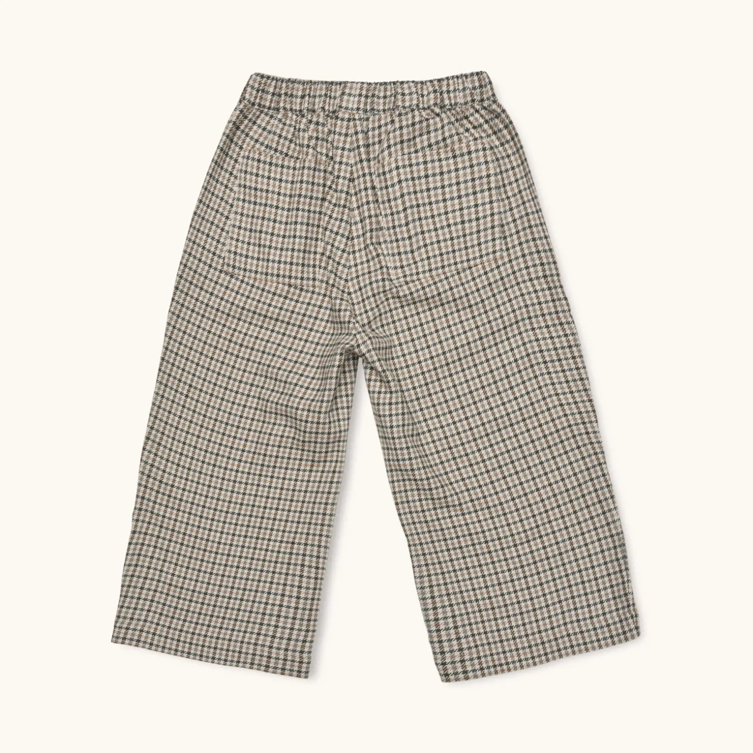 Lalaby Frankie pants for kids in tweedy check organic cotton