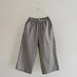 Lalaby Frankie pants for kids in tweedy check organic cotton