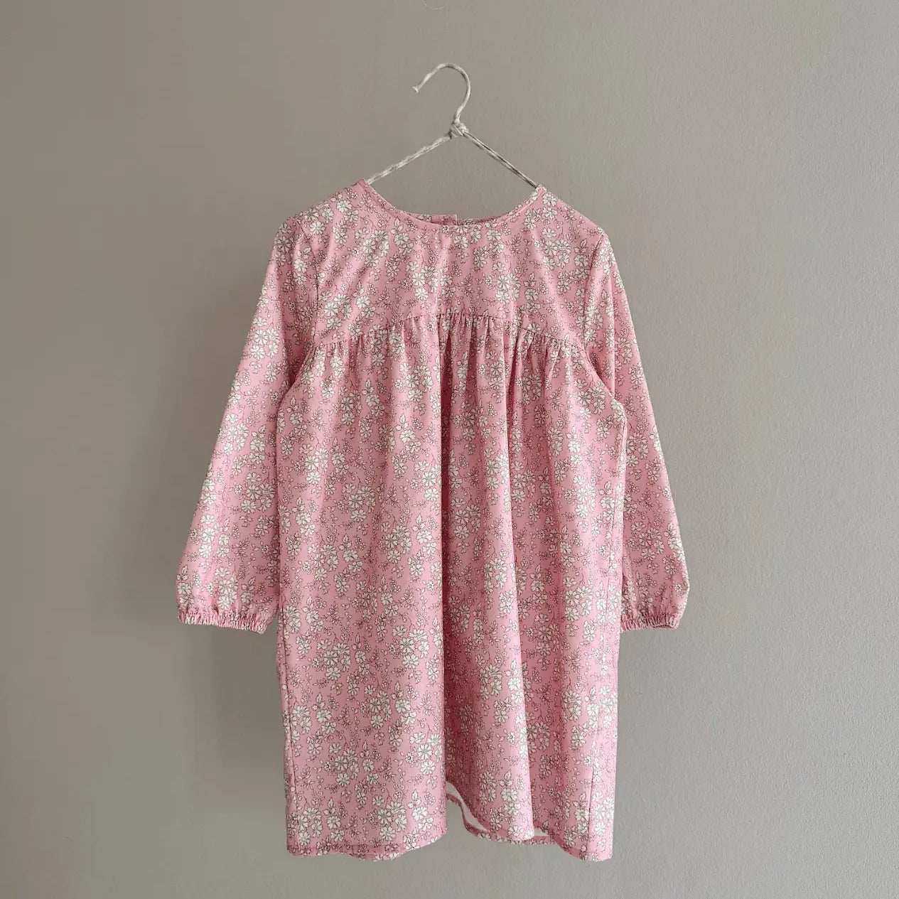 Lalaby Ines dress for kids in pink flower liberty cotton corduroy 