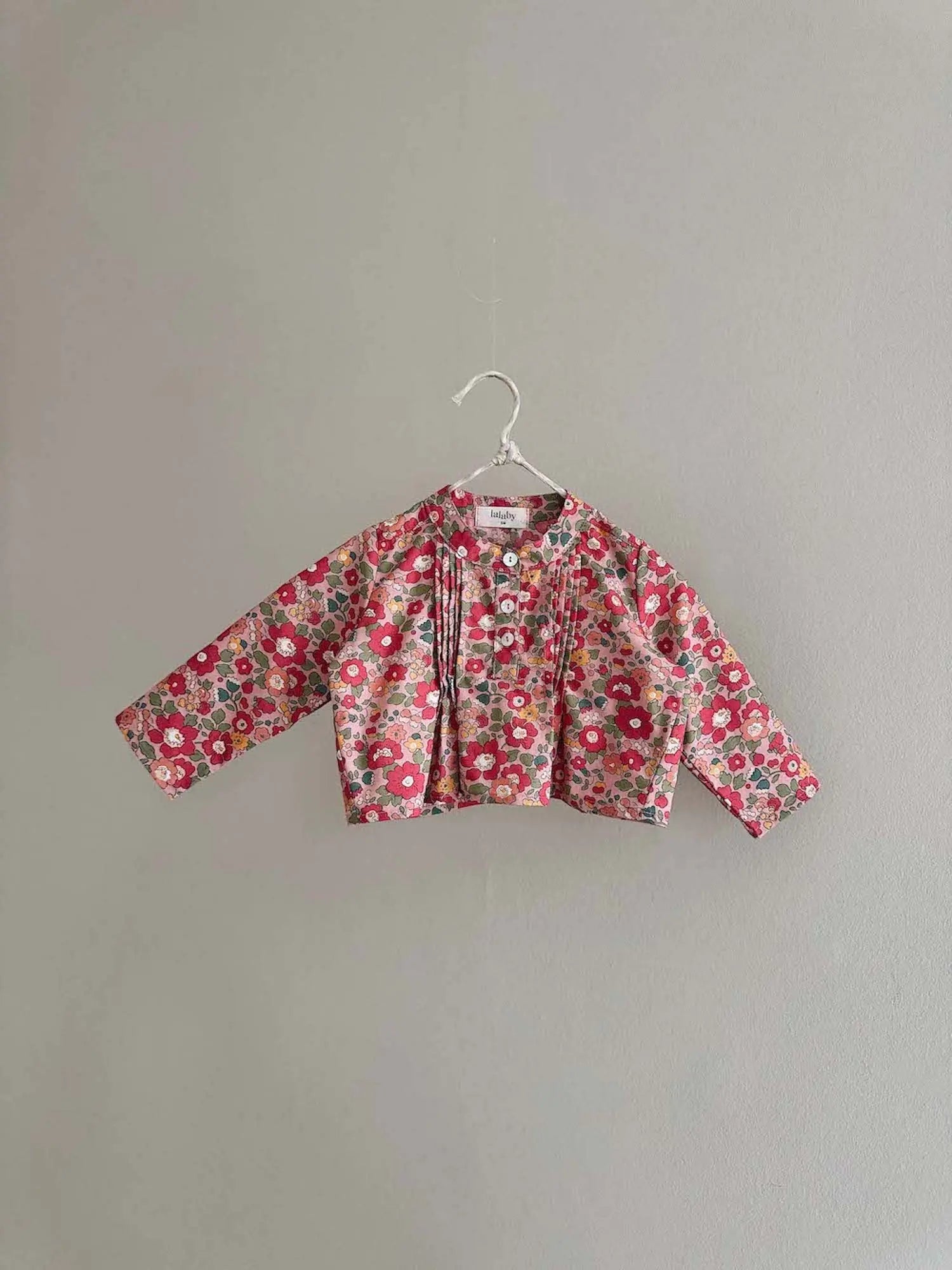 Lalaby Mimi baby shirt in berry betsy pink liberty organic cotton