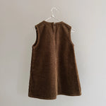 Lalaby Mumle dress for kids in cookie brown organic cotton mega cord