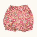 Lalaby Nelly bloomers for babies in berry betsy pink liberty organic cotton