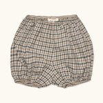 Lalaby Nelly bloomers for babies in tweedy check organic cotton