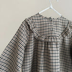 Lalaby Noey dress for kids in tweedy check organic cotton
