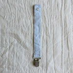 Lalaby pacifier clip for babies in sky blue organic cotton