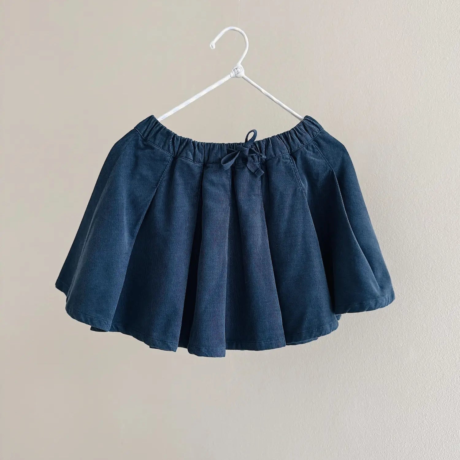 Lalaby Petra skirt for kids in whale blue cotton baby cord