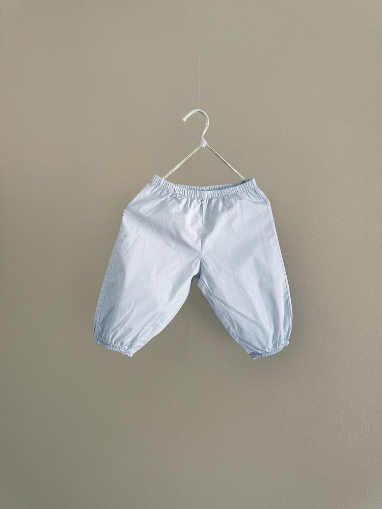 Lalaby Pixi baby trousers in sky blue made from organic cotton