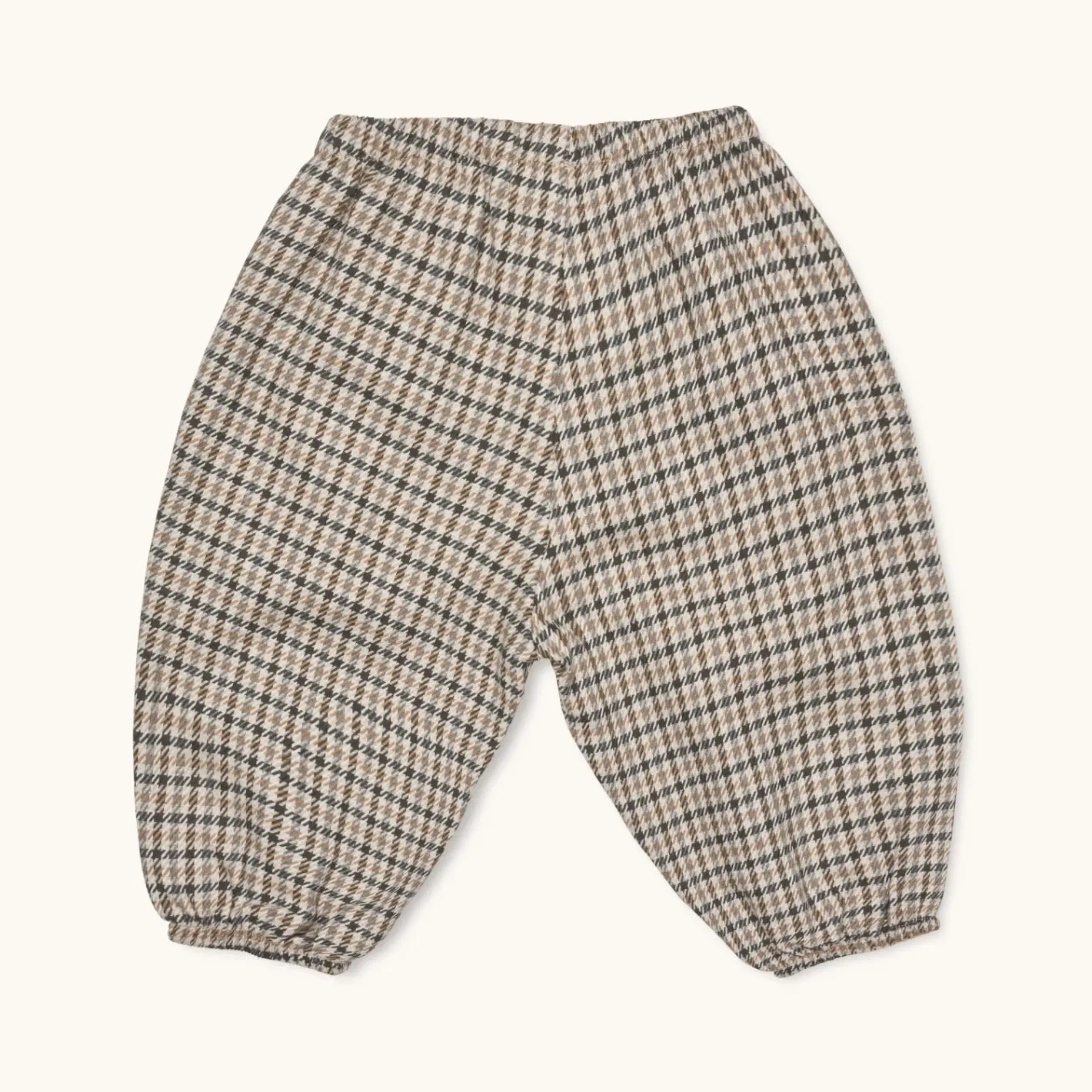 Lalaby Pixi pants for babies in tweedy check organic cotton