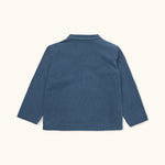 Lalaby Sam kids overshirt in whale blue cotton baby cord